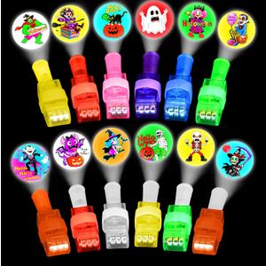 2 x Halloween Party Favors for Kids, 24 Pack Finger Lights Halloween Treats Toys Bulk, Goodie Bag Stuffers, Trick or Treat Toys, Classroom Favors Prizes Gifts, Party Supplies