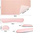 Bloss Large Desk Pad and Keyboard Wrist Rest, Large Mouse Pad + Keyboard Pad+Mouse Wrist Support, Non-Slip Desk Mat Protector for Office, Home (35.415.7 Inches,Pink)