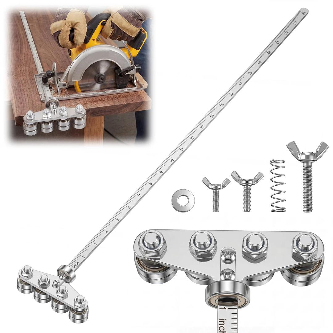 Gisafai 31.5 Inch Circular Saw Guide Rail, Stainless Steel Rip Cut Guide