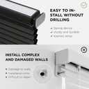 Joydeco No Tools No Drill Window Blinds for Indoor Windows, Blackout Shades Cellular Shades Cordless, No Drill Blinds for Windows, Window Shades for Home, Bedrooms, Doors (Black, 35" W x 64" H)