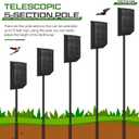 Yaocom 15 FT Heavy Duty Iron Purple Martin Bat House Pole with Ground Socket, Adjustable 5-Section Anti Rust Steel Pole, Bird Feeder Accessories for Outdoors (Black)