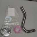 Shower Arm, 8 Inch S-Shape Curved Shower Pipe with Flange Stainless Steel Shower Head Extension Replacement Pipe Arm Shower Extender for Shower Head Wall Mounted Polished Chrome (Teflon Tape Included)