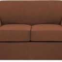 H.VERSAILTEX 3 Piece Stretch Sofa Covers for 2 Cushion Loveseat Couch Covers for Living Room Furniture Cover (Base Cover Plus 2 Seat Cushion Covers) Thicker Jacquard Fabric(Medium Sofa, Caramel)