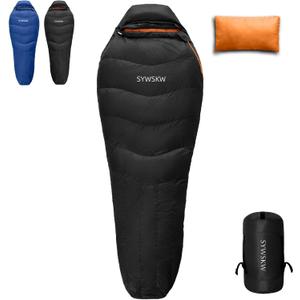 Down Sleeping Bag with Pillow for Backpacking,15 5 0 Wide Down Sleeping Bag (86.6 in x 33.5 in) for Adults,Youth Camping and Hiking Outdoor with 680FP Duck Down