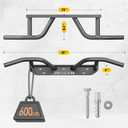 Jusgym Wall Mounted Pull Up Bar - Heavy Duty Chin Up Bar, Pull-Up Bar Support Beam or Joist Mounted, Multifunctional Fitness Bar, 600LBs Capacity, 38"