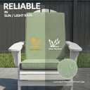 Adirondack Chair Cushions Set of 2 - Removable Covers, Water-Repellent & Fade-Resistant Faux Linen, Securing Straps, Non-Slip Bottom, Fit for Most Outdoor Adirondack & Rocking Chairs - Sage Green