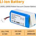 Replacement Battery for Tikom L9000, G8000, L8000 Yeedi K600 K650 K680 K700 K730 Robot Vacuum 14.4V 36WH 2800mAh Rechargeable Battery