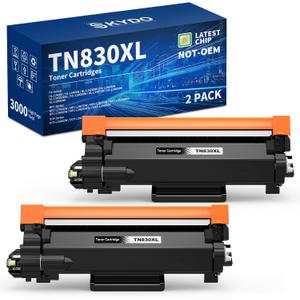 TN830XL Black Compatible Toner Cartridges Replacement for TN830 TN-830 TN 830 XL Toner Cartridges to Use with DCP-L2640DW HL-L2460DW HL-L2480DW MFC-L2820DW HL-L2400D HL-L2405W Printers (2 Packs)