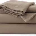 Bedsure 100% Washed Cotton Duvet Cover Queen Size - Light Brown Minimalist Bedding Set Linen Like - PureWoven Plain Simple & Soft Comforter Cover 3-Piece, 3 Pieces (Light Brown, Queen, 90"x90")