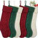 KaKaPops Christmas Stockings, 18 Inches Knit Christmas Stockings Xmas Hanging Stockings for Family Christmas Decorations