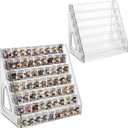 2 Pack 7 Layers Clear Display Shelf for Funko Pop,Mini Collectible Toys Display Shelf for Bitty Pop,Clear Acrylic Display Case for Miniature Mini Action Storage Compatible with Bitty Pops Funko