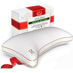 Royal Therapy King Memory Foam Pillow, Adjustable Shredded Odor-Free Pillow for Neck & Shoulder Pain Relief, Support for Back, Stomach, Side Sleepers