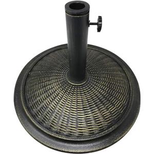 Trademark Innovations Decorative Outdoor Cement Wicker Design Umbrella Base, Bronze