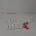 Roowest Marry Me Letters Light Proposal Decorations Set Includes 7 LED 6.3" x 5.5" Romantic Marry Me Sign and 1000 Rose Petals for Proposal Engagement Wedding Decor(White Light, Multicolor)
