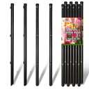 FOREHOGAR Metal Fence Posts 3 Feet, 1-1/4" Diameter, Black, Pack of 8, Round Steel Poles for Wire Fencing, Garden Edging, Lawn, Yard & Landscape Borders