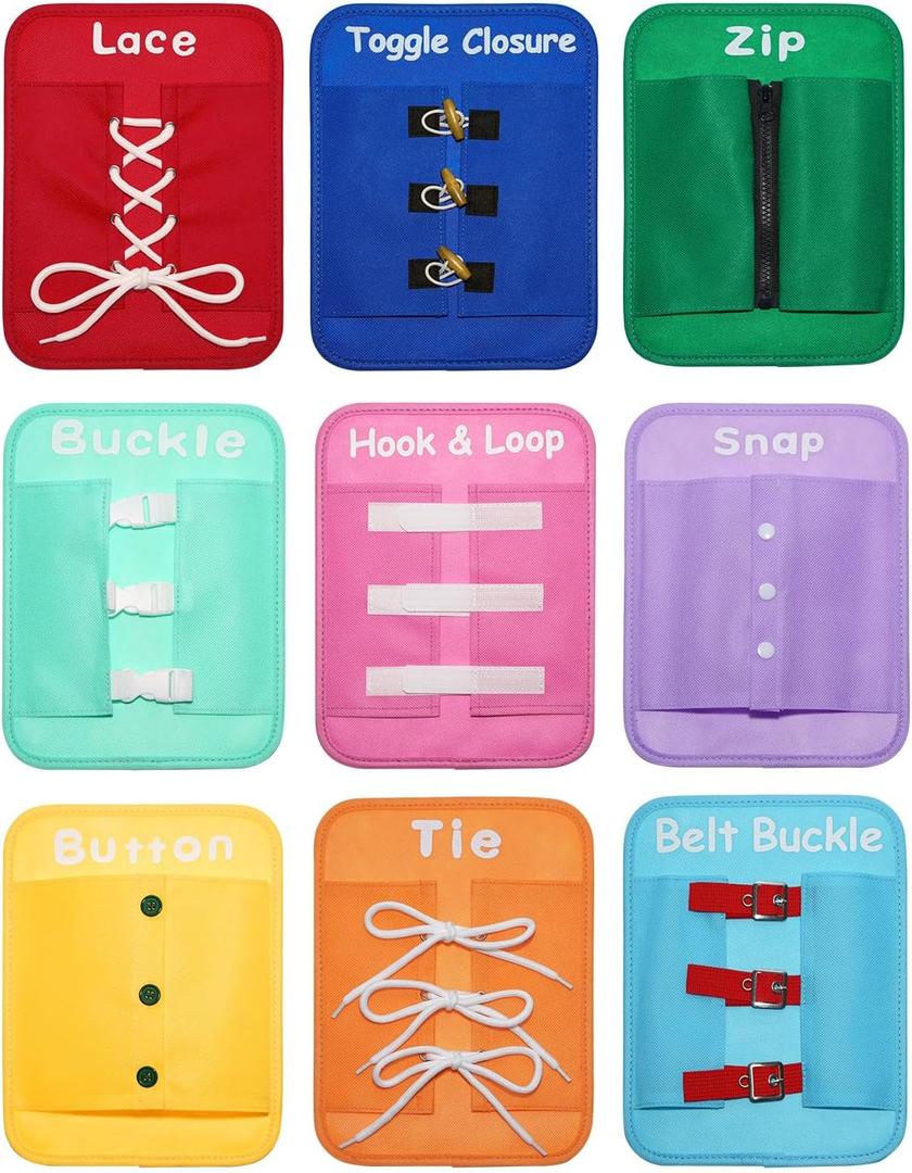 Learning to Dress Busy Boards, Shoe Tying Practice for Kids, Basic Life Skills Toys Learn to Button, Buckle, Zip, Snap, Lace, Tie, Sensory Board Fine Motor Development Toy for Preschool Classroom