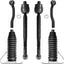 ASTARPRO - 6pc Front Tie Rods Kit Replacement for 04-10 Toyota Sienna, 4 Outer & Inner Tie Rods 2 Boots 2004 2005 2006 2007 2008 2009 2010