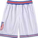 Men's Basketball Shorts Space Movie Active Sports Shorts Halloween Costumes (X-Large, White)