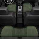 Motor Trend FlexTough Performance All Weather Rubber Car Floor Mats - 3 Piece Floor Mats Automotive Liners for Cars Truck SUV, Heavy-Duty Waterproof (Green)