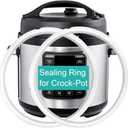 2-Pack Original Sealing Ring for Crock Pot 8 Quart Pressure Cooker, Silicone Gasket for Crockpot pressure cooker 8Qt, Replacement Parts for CrockPot pressure cooker 8 Quart [SCCPPC800-V1], Clear