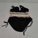 Blooming Jelly Women High Waisted Bikini Sets Tummy Control Swimsuits Color Block Two Piece Drawstring Bathing Suit,XL