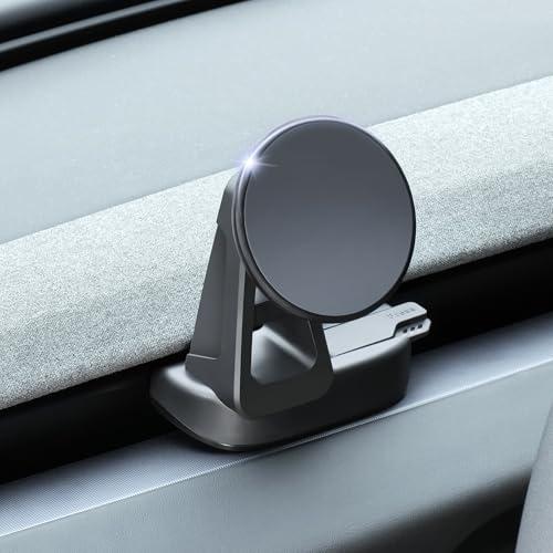 ZKJAYOE Magnetic Phone Mount ONLY for Tesla Model 3 2024+ Highland & Model Y 2026 Juniper, Vent Clip Phone Holder, NO Charging, Compatible with iPhone 12-17, Tesla Model Y Model 3 Accessories (No Magnet Included)