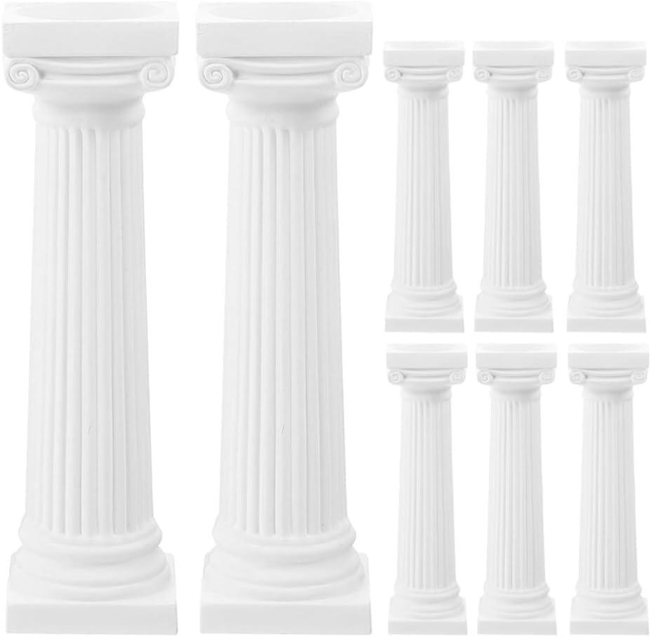 Amosfun Small Roman Column Cake Pillar 4.4 Inch Mini Roman Pillar Photo Prop for Wedding Photography Table Decor and Party Supplies (Medium)