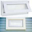 16'' x 8'' Basement Hopper Window Glass Block Sliding Window Small White Vinyl Bathroom Window Shed Window Mobile Home Windows with Double Frosted Glazing Screen for Cabins House Garage