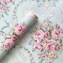 Vintage Floral Adhesive Paper Vinyl Shelf Liner Peel Stick Dresser Drawer Sticker Home Deco 17.7inch by 118inch (Multi-Flower3)