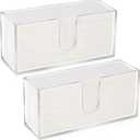 2Pcs Acrylic Paper Towel Dispenser, Paper Towel Holder Countertop Clear Multi Trifold Napkin Holder, Suitable for Z-fold, C-fold or MultiFold Paper Towels for Bathroom, Toilet, Kitchen