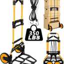 350 LB Capacity Upgraded Folding Hand Truck Dolly,Portable Dolly Cart with Telescoping HandleRubber Wheels and Aluminum Wheel Frame for Moving,Shopping,Travel,Office Use.