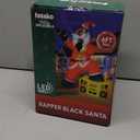 6FT Christmas Inflatables Decoration Outdoor Black Santa Claus Hip-pop Rapper Christmas Blow Up Yard Decoration Blowups Build-in LED Light for Holiday Party Xmas New Year