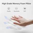 KPNEOL Travel Pillow, 100% Pure Memory Foam Travel Neck Pillow Airplane Neck Support Ergonomic Design for Traveling Suitable for Airplanes,Offices and Cars-Cooling Silk Grey Cover