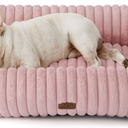 Bedsure ComfyFleece™ Cute Dog Couch for Dogs - As Seen on TV on Good Day New York, Dog Couch Bed with Removable, Washable Cover, Supportive Pet Sofa, for Large Dogs, 36inch, Blush Pink