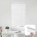 DEZ FURNISHINGS Cordless 1" Signature Mini Blind with Flexible Slats, 48" W x 60" H, Pearl White