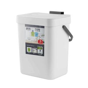 Small Can with Lid Mini Kitchen Hanging Can Tightly Sealed Odor Free, Small Countertop Compost Bin for Scraps from Daily Cooking, Mountable Bin for Kitchen Counter, 5L/1.3 White