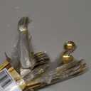 Evanda Gold Silverware Set 60 Piece Service for 12, Titanium Gold Plated Stainless Steel Flatware Set, Knives Forks Spoons Cutlery Set for Wedding, Parties, Birthday, Restauroom, Dishwasher Safe