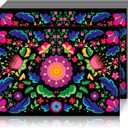 Chengu 100 Pcs Mexican Cinco De Mayo Placemats Fiesta Disposable Paper Placemats 14 x 10 Inch Dia De Los Muertos Decoration Floral Table Mats for Dining Table Mexican Party Supplies