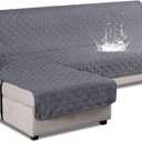 VANSOFY Upgraded Sectional Couch Covers 100% Waterproof L Shaped Sofa Slipcover Reversible Chaise Lounge Cover for Sectional Sofa Furniture Protector Cover for Pets Dog Cat(Large, Dark Gray)