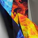 5X3ft Ice Mix Fire Backdrop Artistic Blue Water Red Flame Vinyl Photograghy Background for Selfie Birthday Party Pictures Photo Studio Prop Booth Shoot BJRLEM1601