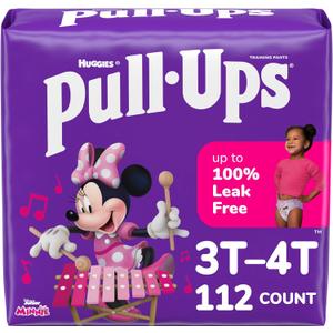 Pull-Ups Girls' Potty Training Pants, Size 3T-4T Training Underwear (32-40 lbs), 112 Count (4 Packs of 28)