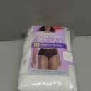 Hanes Women's Underwear Briefs Pack, 10-Pack, Cotton Panties for Women, Moisture-Wicking, Full Coverage (7, All White)