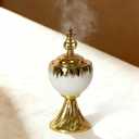 Ceramic Bakhoor Incense Burner - Tranditional Golden Bakhoor Burner - for Yoga, Spa, Aromatherapy, Office & Home Decor