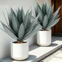 Artificial Agave Plant,23in Faux Plants Outdoor Decor,UV Resistant Large Potted Greenery,Realistic Plastic Succulents Perfect for Front Porch, Patio, Indoor Outdoor Home, Office Decor2pack