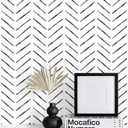 Rugreat Herringbone Peel and Stick Wallpaper Modern Stripe Contact Paper for Cabinets 276inL17.3inW Neutral Self Adhesive Removable Wallpaper for Bedroom Bathroom Waterproof Black and White