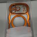 3 in 1 for iPhone 17 Pro Case with 360 Spin Magnetic Stand, 1X DIY Glitter Cardstock +1X Screen Protector, [Fit for Magsafe]Cute Wavy Trendy Glossy Clear Phone Cover for Women Girls 6.3Inch, Orange