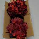 Artflower 10 Pack Artificial Silk Dahlia Bouquet with Long Stem, 16” Wine Red Fake Flower Floral Arrangements Wedding Bridal Bouquet for Halloween Harvest Festival Table Centerpieces Home Decor