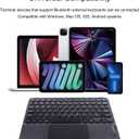 Ultra Slim Bluetooth Keyboard with Touchpad for iPad, Rechargeable Portable Wireless Keyboard for iPad Pro/Air/Mini, iPhone, Samsung Galaxy, Tablet, and Other iOS Android Windows Devices (Black)