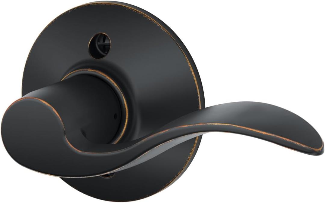 Schlage F170 ACC 716 RH Right Handed Accent Door Lever, One Sided Non-Turning Dummy Door Handle, Aged Bronze