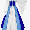 Abaowedding Women's Renaissance Medieval Costumes Dress Trumpet Sleeves Gothic Retro Gown, Size M
